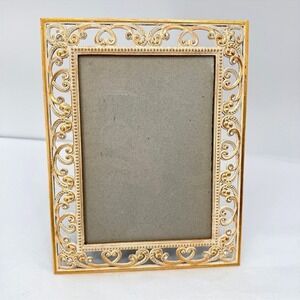 Decorel Picture Frame Gold Filigree Rhinestone Shabby Chic Victorian Decor 5x7